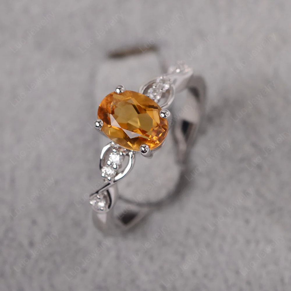 Oval Citrine Infinity Engagement Ring - Image 2