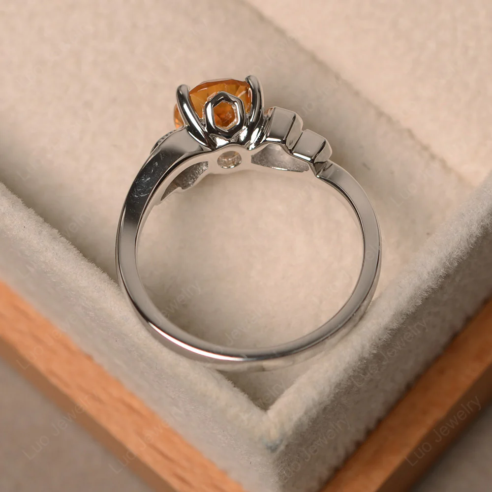 Oval Cut Citrine Honeycomb Ring - Image 3