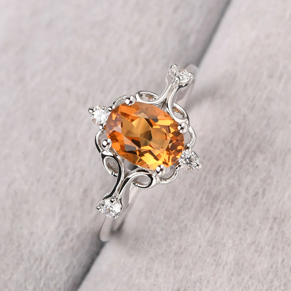 Citrine Art Deco Citrine Ring