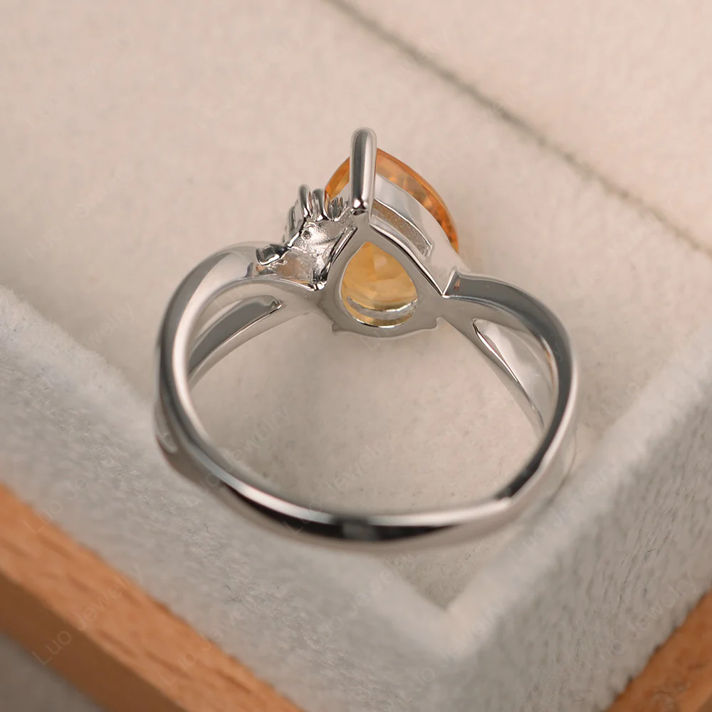 Citrine Asymmetric Engagement Ring - Image 4