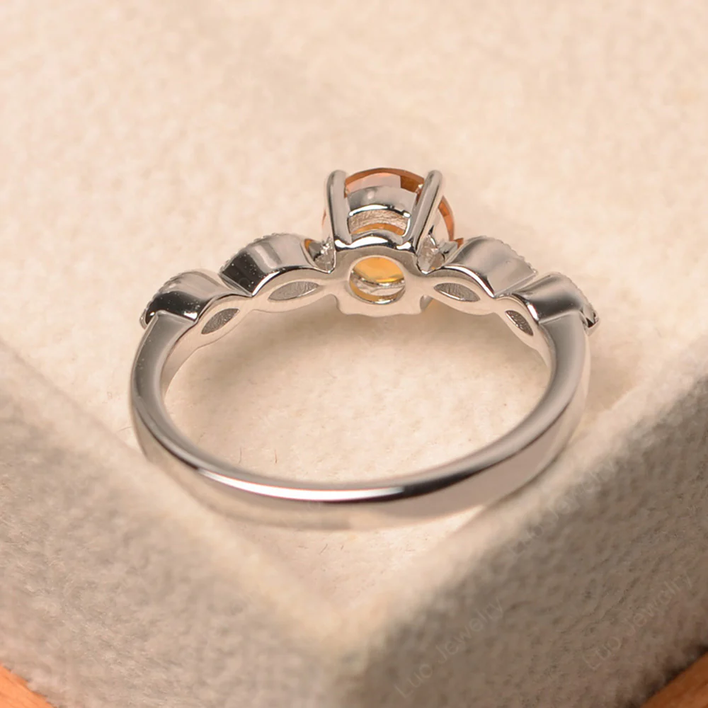 Citrine Milgrain Vintage Inspired Ring - Image 3