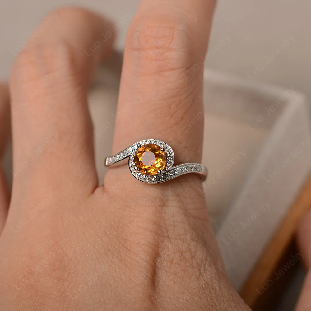 Citrine Swirl Engagement Ring - Image 4