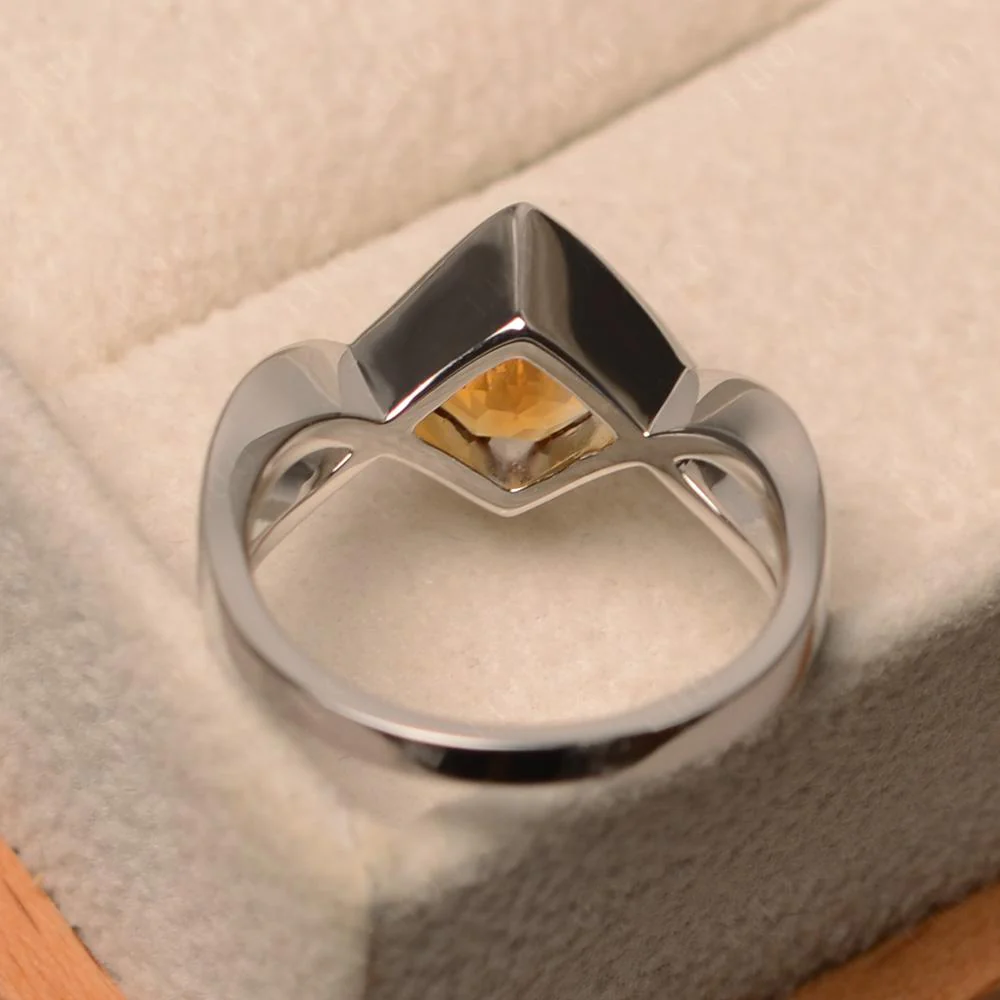 Citrine Bezel Set Infinity Solitaire Ring - Image 12