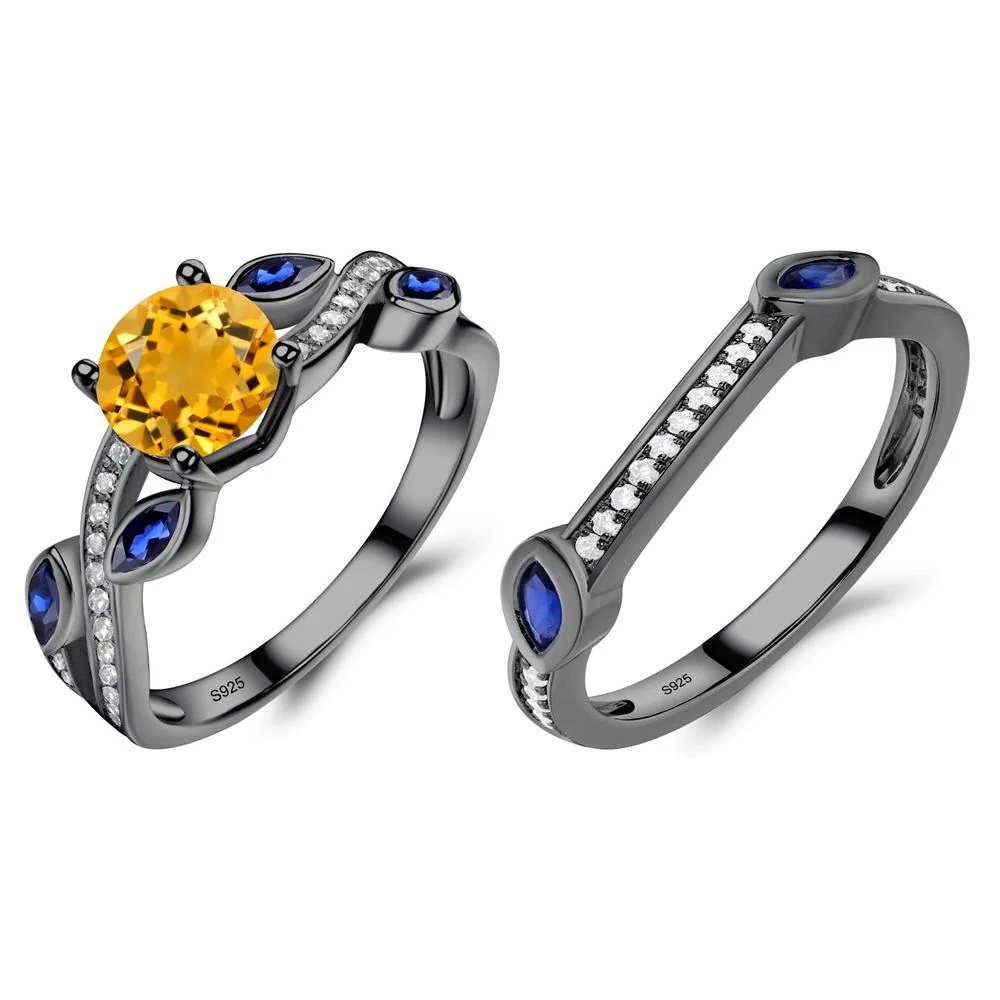Citrine Engagement Ring with Leaf - Image 23