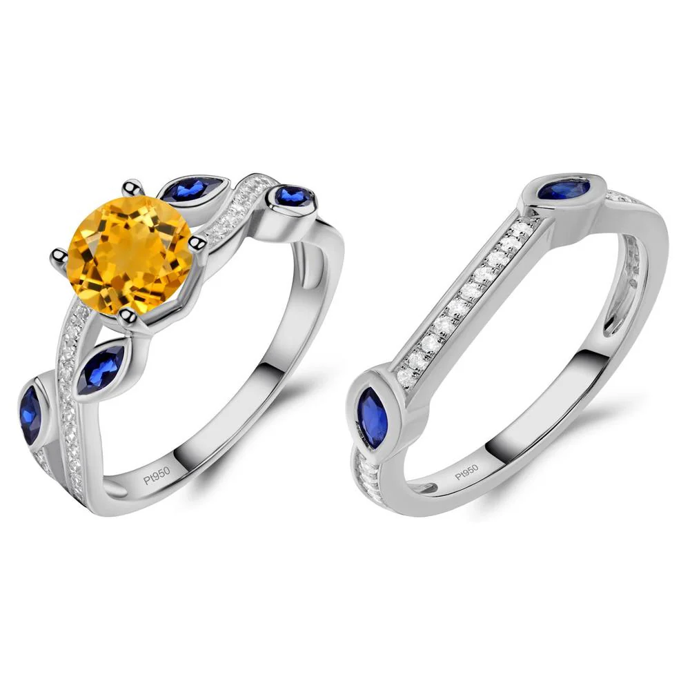 Citrine Engagement Ring with Leaf - Image 25