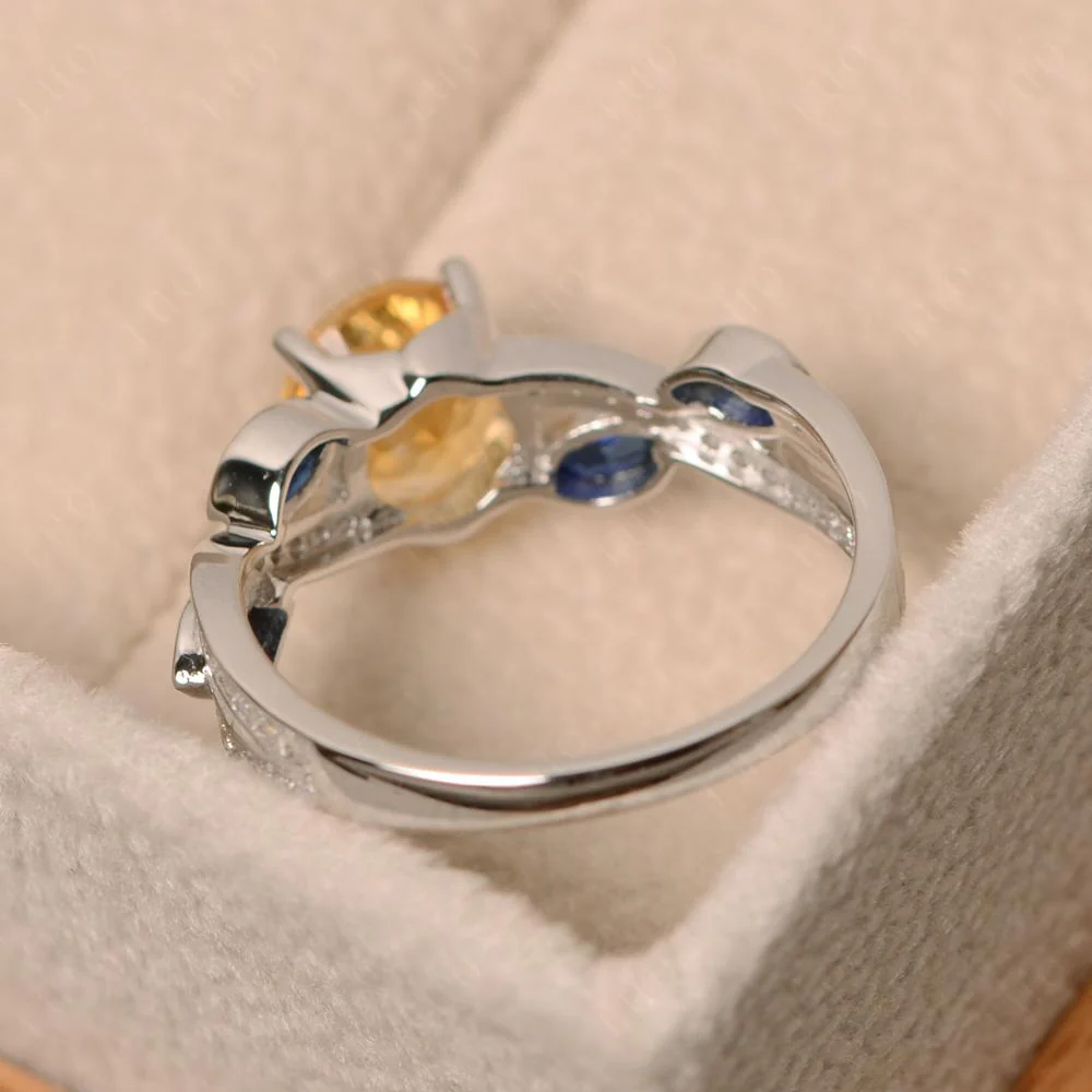 Citrine Engagement Ring with Leaf - Image 32