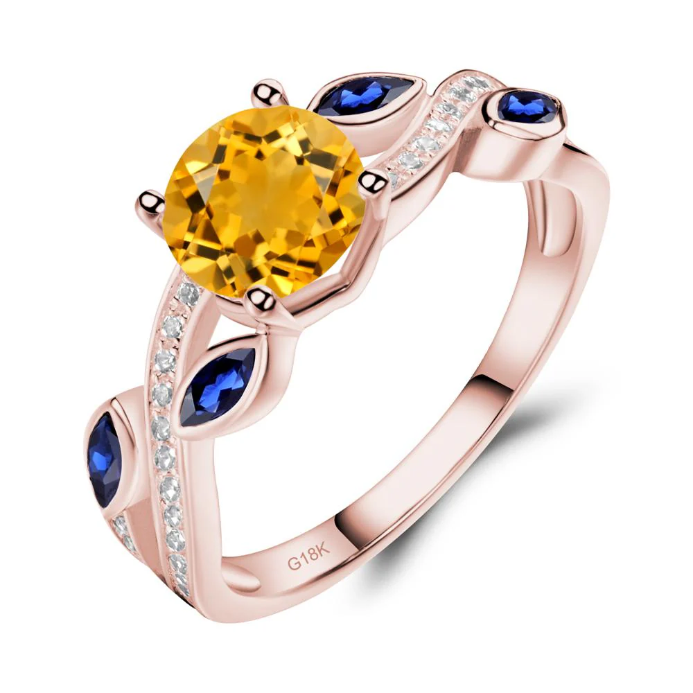 Citrine Engagement Ring with Leaf - Image 7