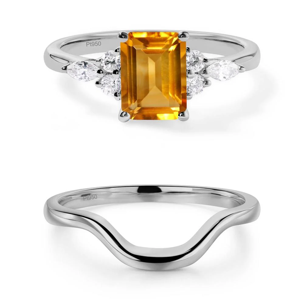 Simple Emerald Cut Citrine Ring - Image 15