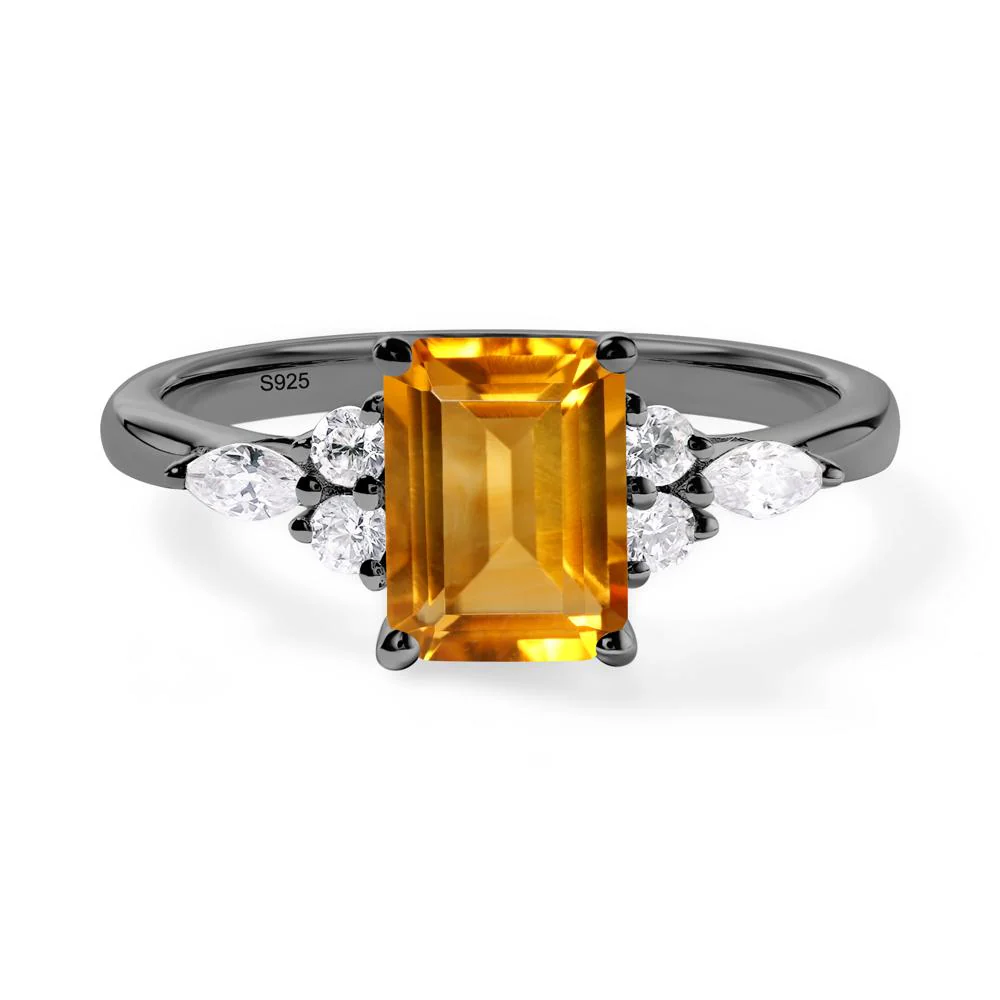 Simple Emerald Cut Citrine Ring - Image 8