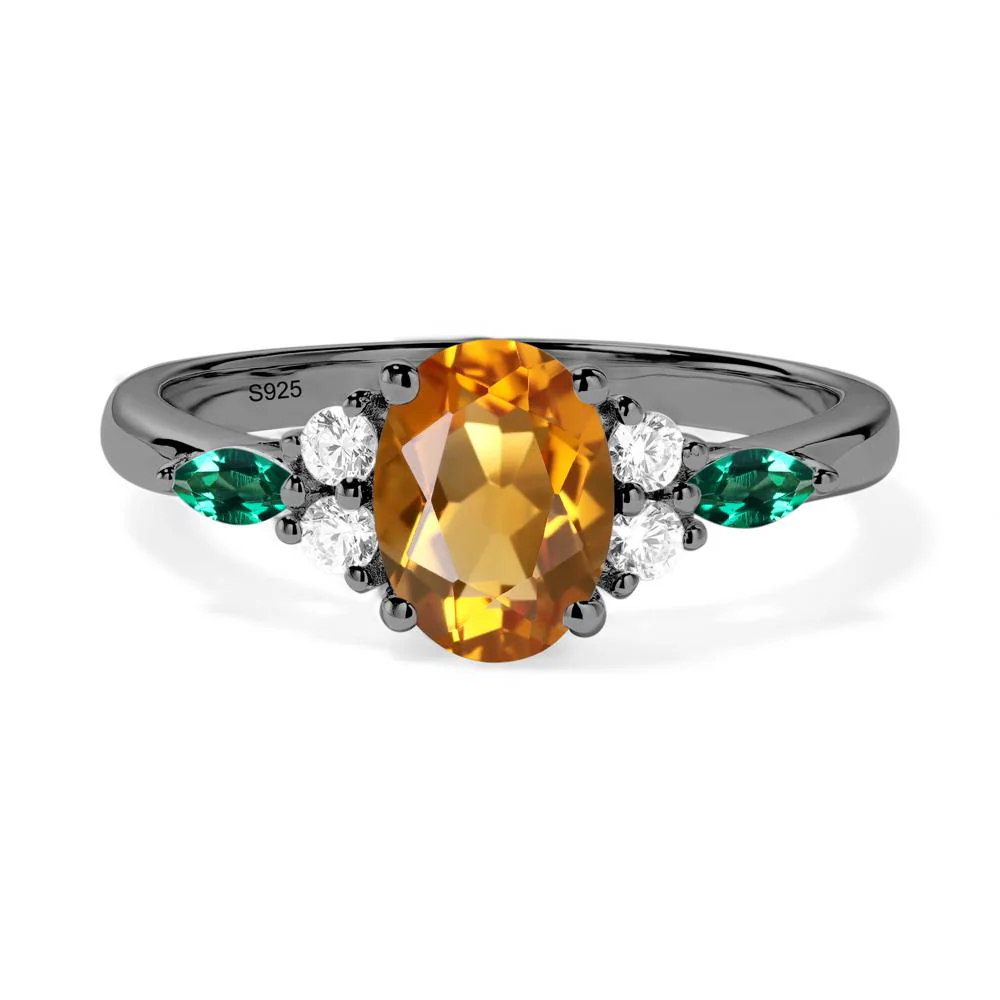 Simple Oval Citrine Engagement Ring