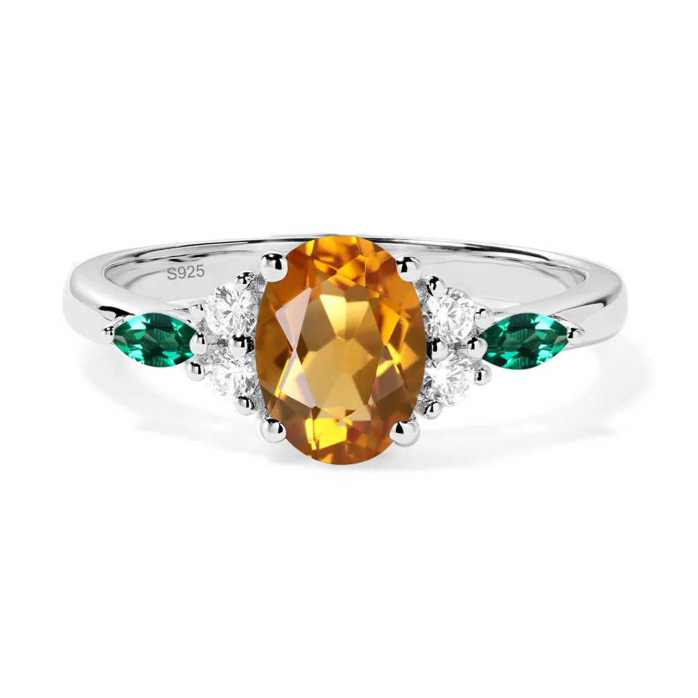 Simple Oval Citrine Engagement Ring - Image 6