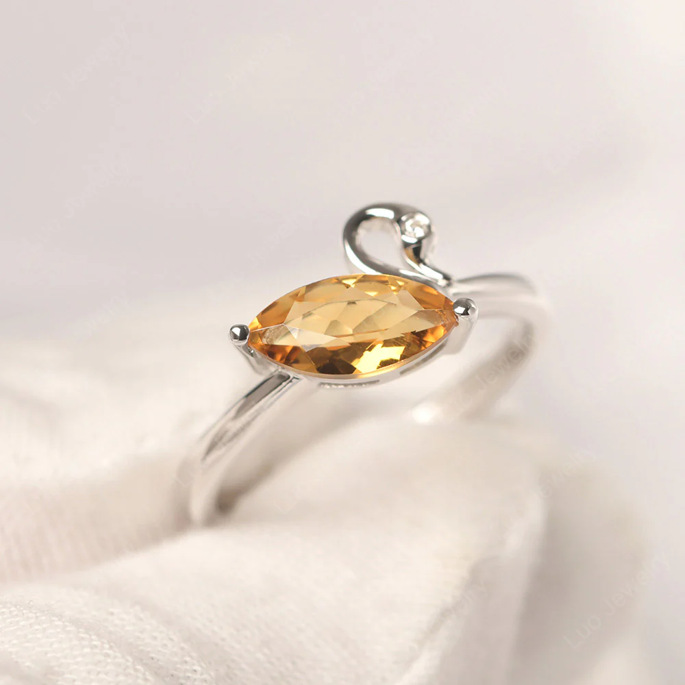 Citrine Swan Engagement Ring