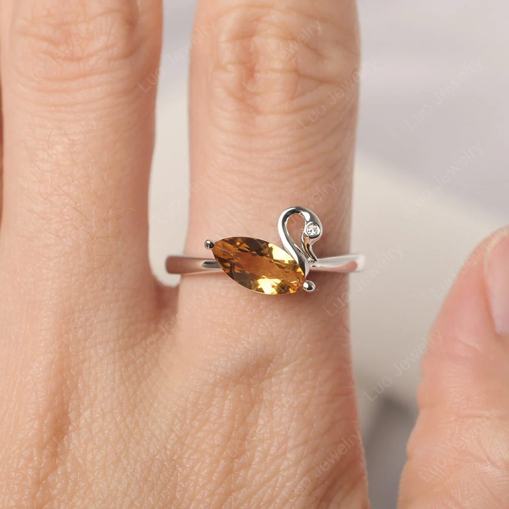 Citrine Swan Engagement Ring - Image 5