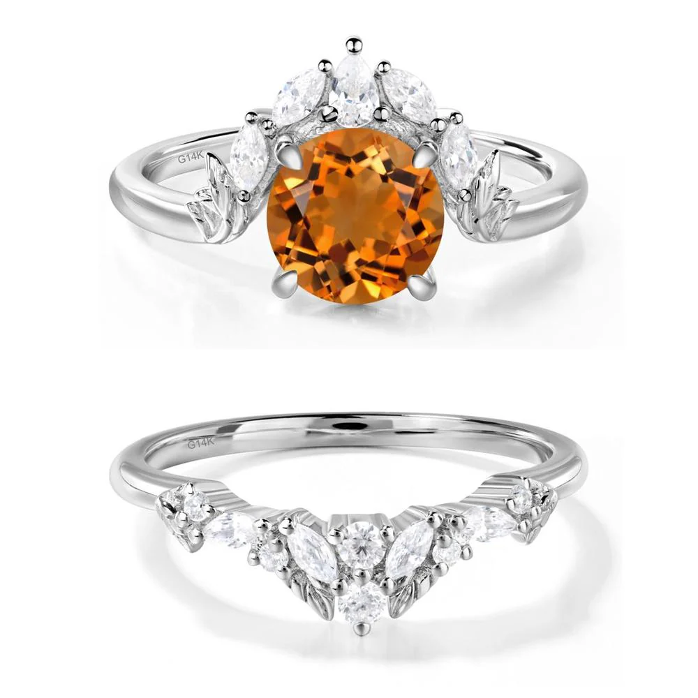 Citrine Ring with Marquise Side Stone - Image 13