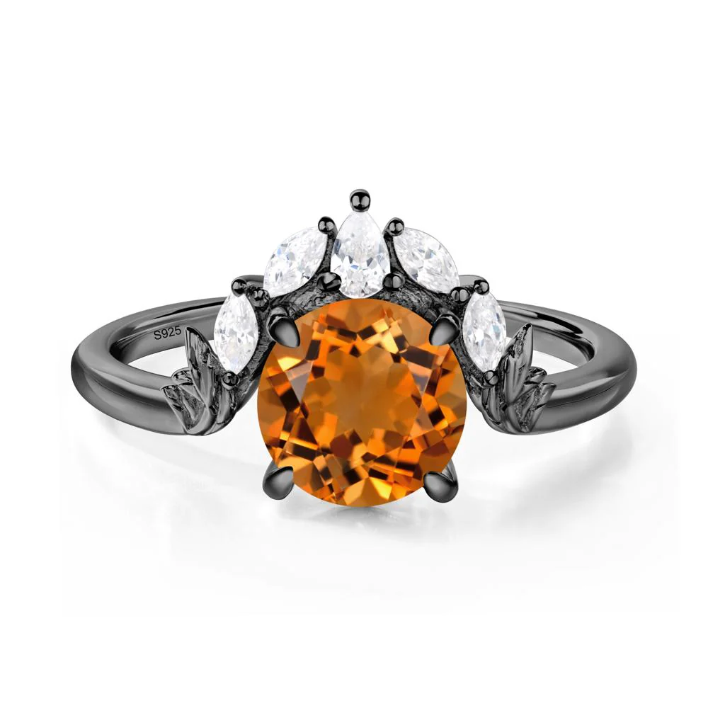 Citrine Ring with Marquise Side Stone - Image 2