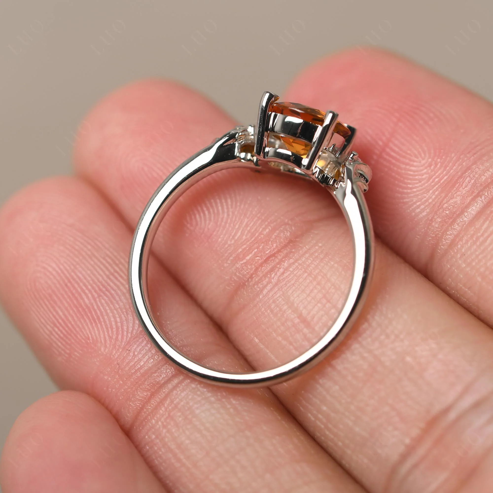 Citrine Ring with Marquise Side Stone - Image 31