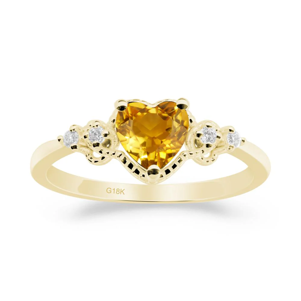 Citrine Ring with Milgrain Halo - Image 5