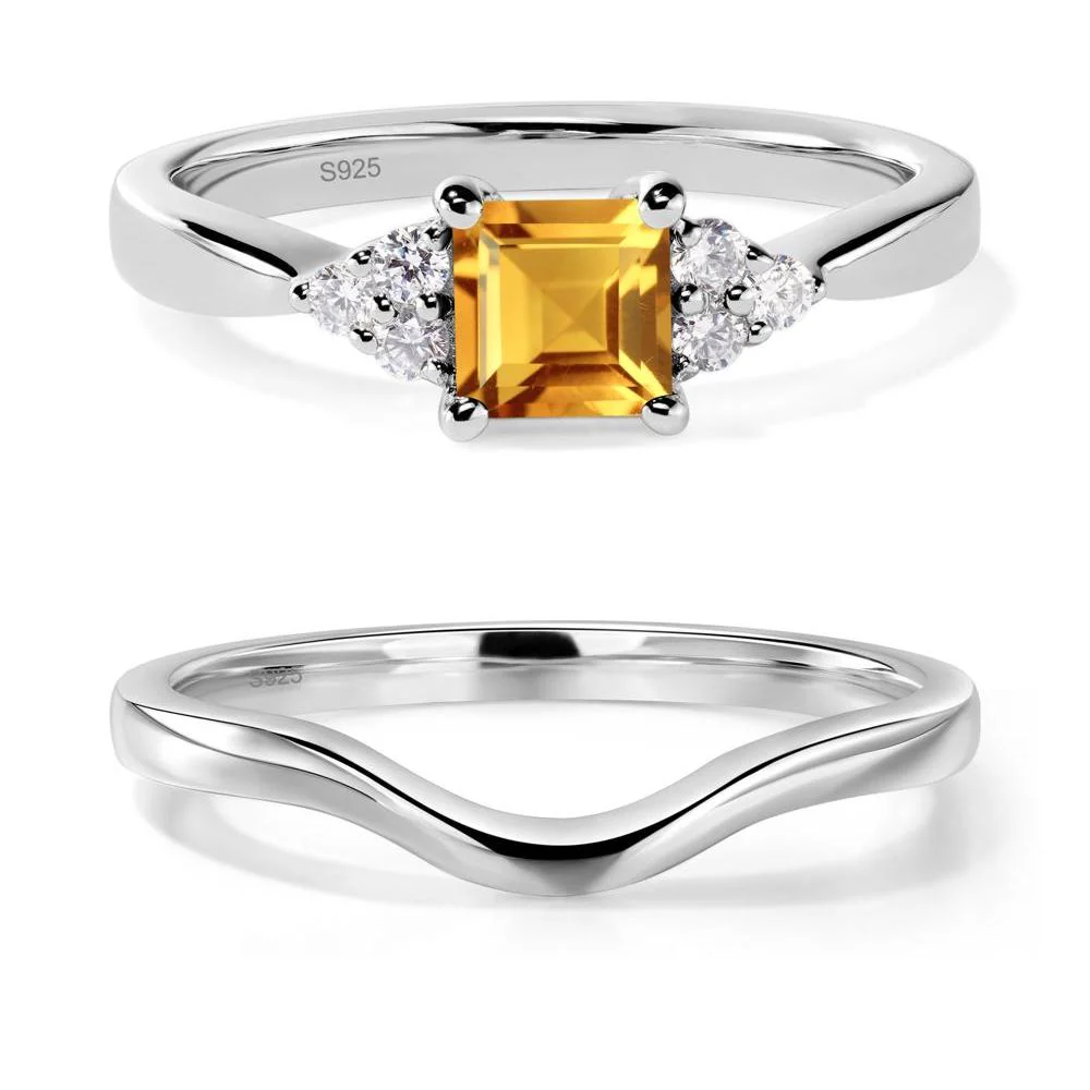 Square Cut Citrine Petite Ring - Image 27
