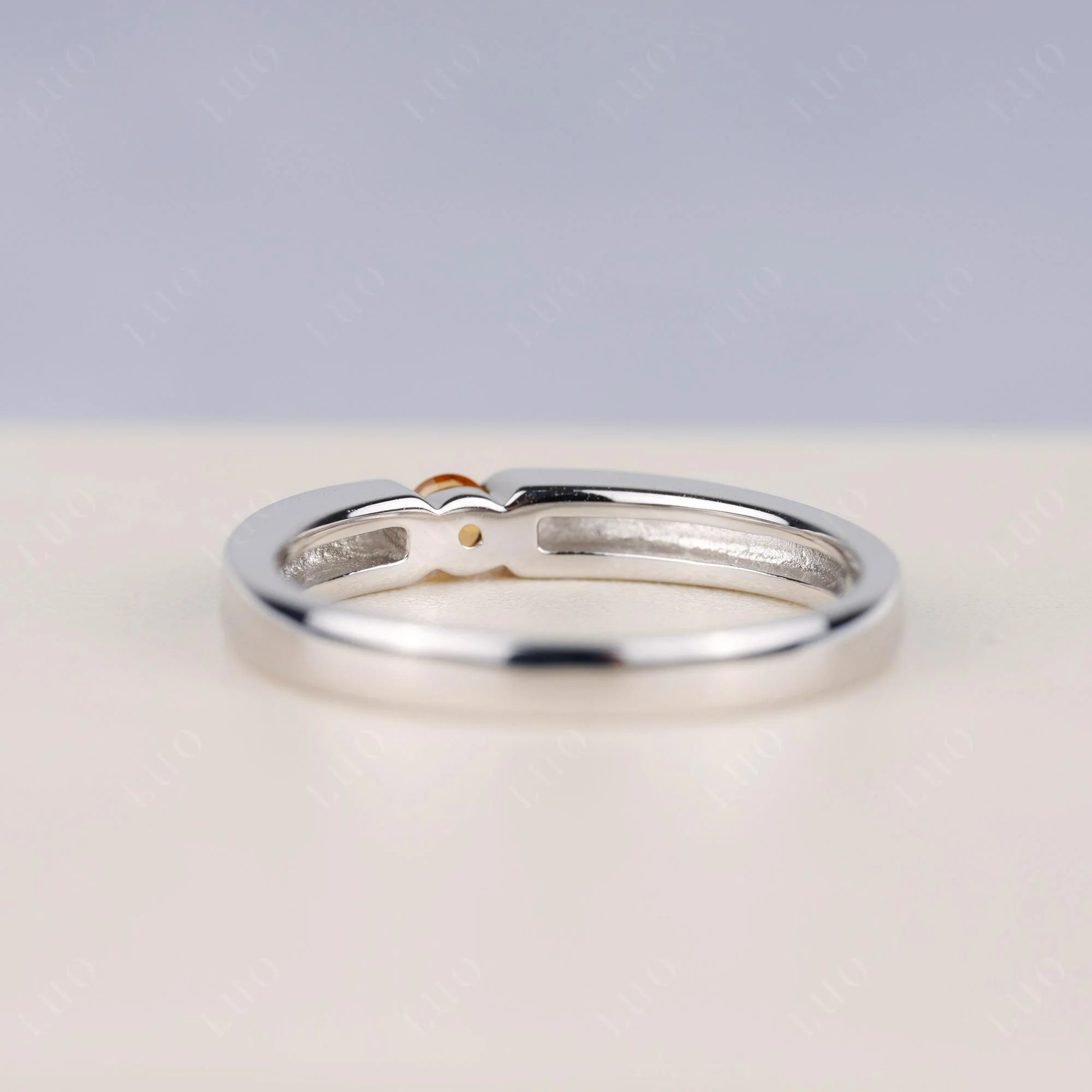 Citrine Solitaire Band Ring - Image 3