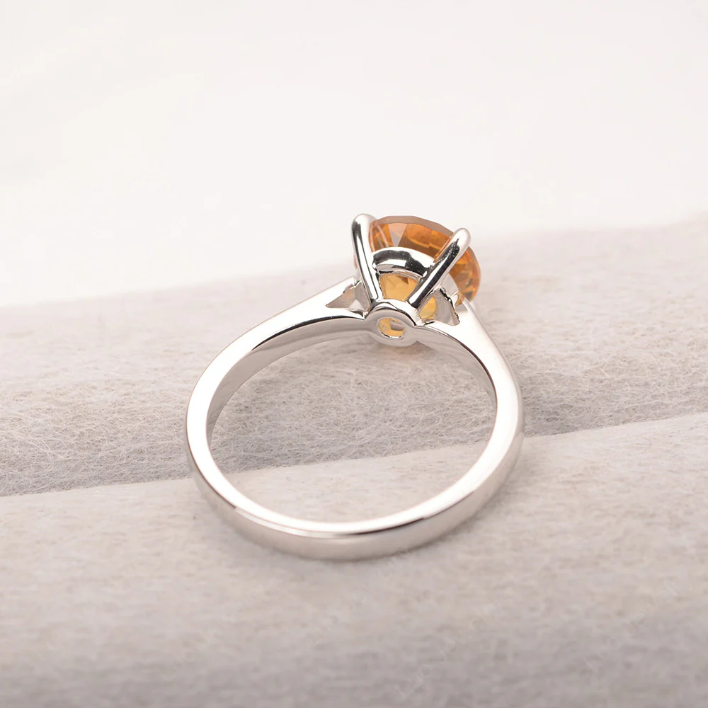 Citrine Four Claw Solitaire Ring - Image 3