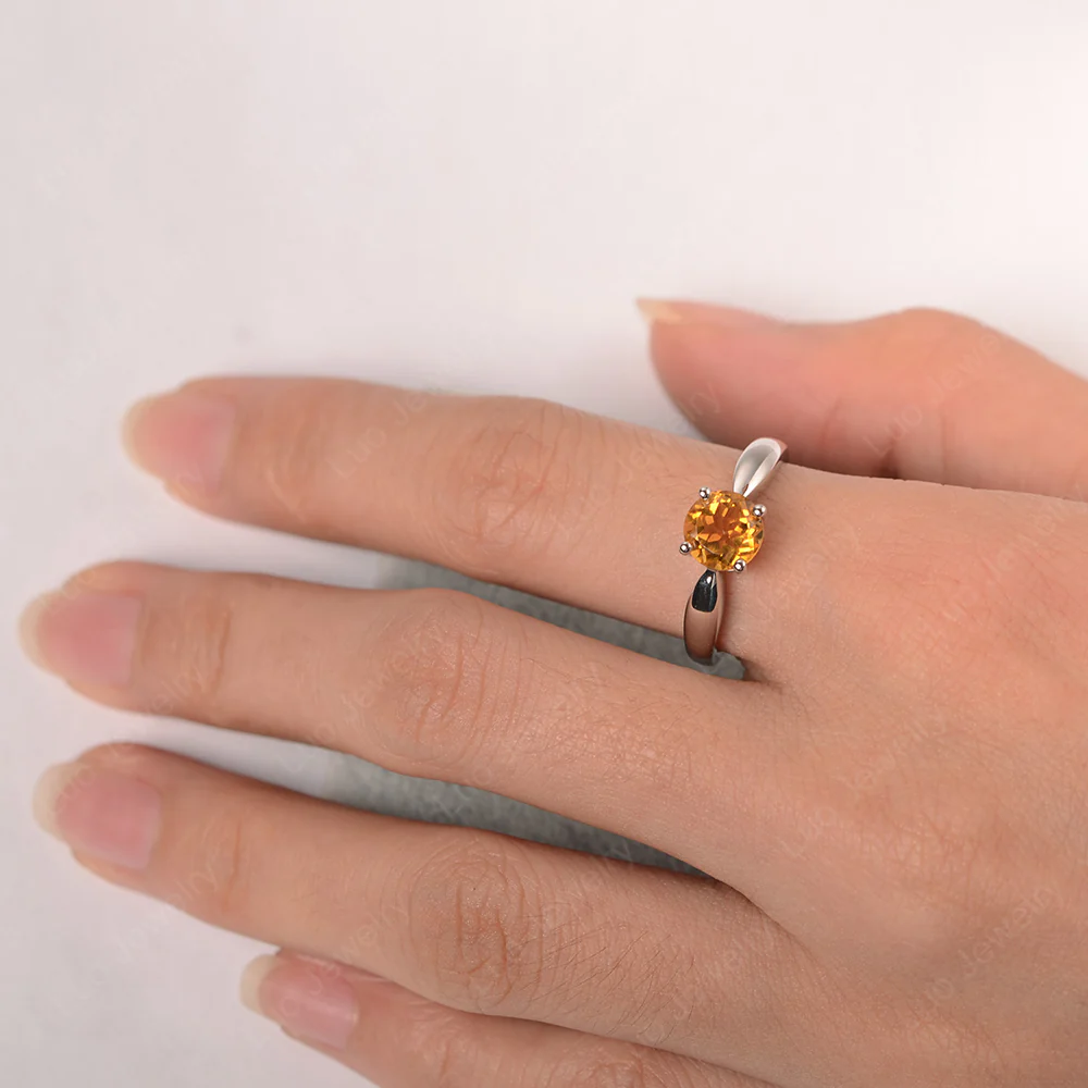 Citrine Round Solitaire Ring - Image 3