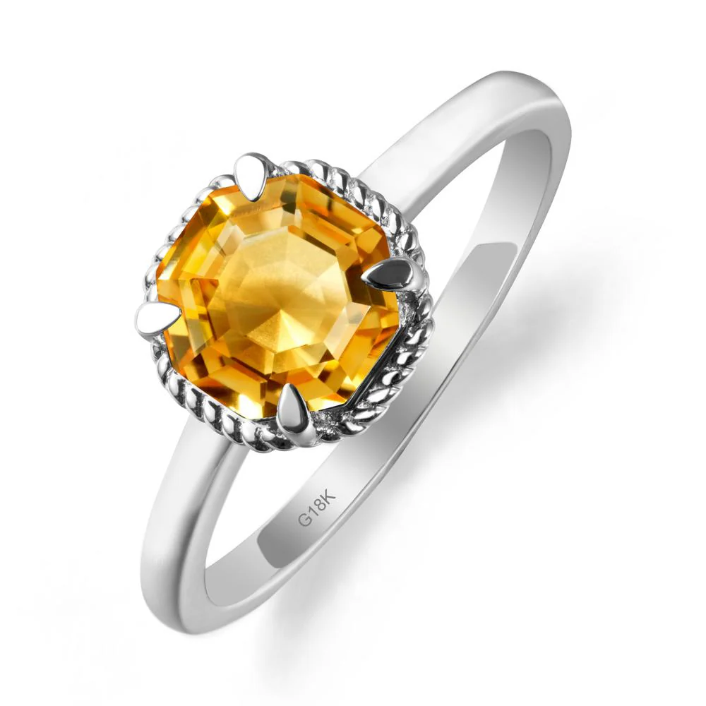 Citrine Sterling Silver Octagon Ring - Image 6