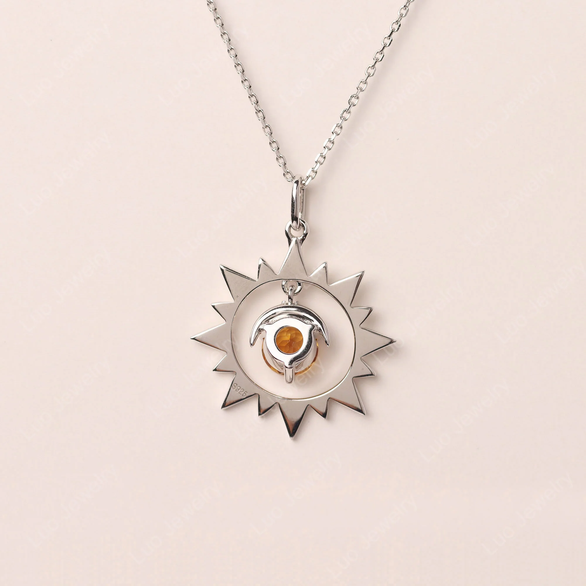 Citrine Sun and Moon Necklace - Image 3