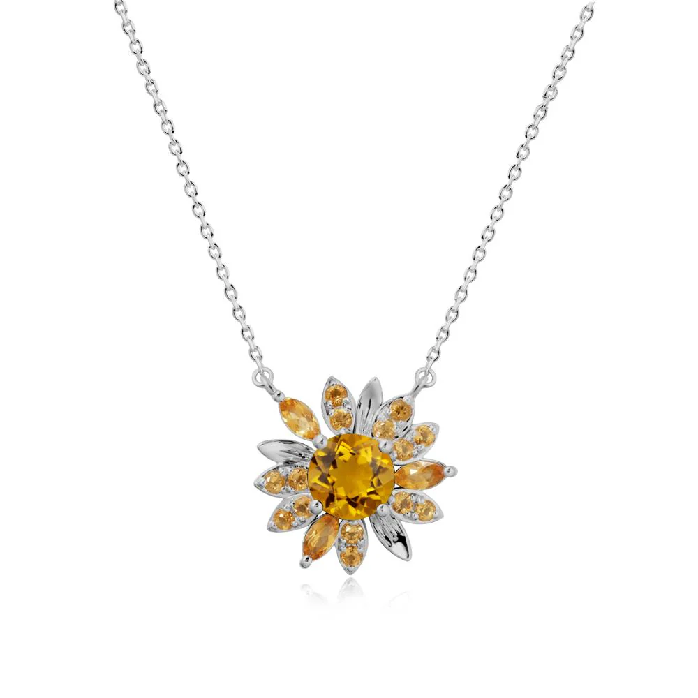 Citrine Sunflower Pendant Necklace - Image 8