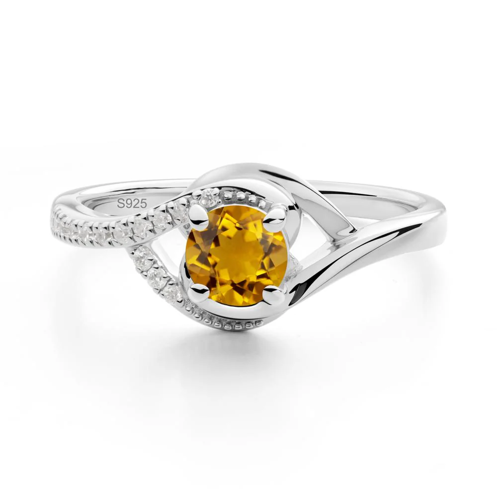 Citrine Swirl Bypass Ring