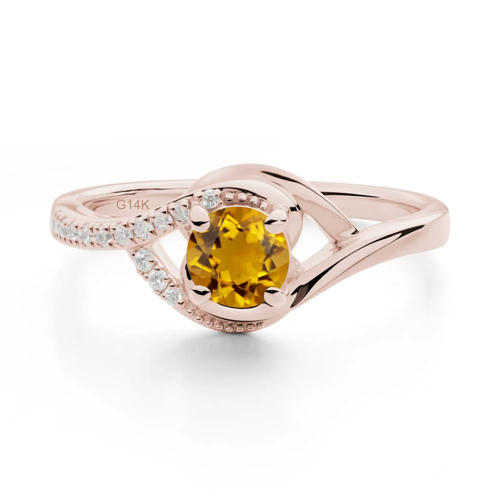 Citrine Swirl Bypass Ring - Image 6