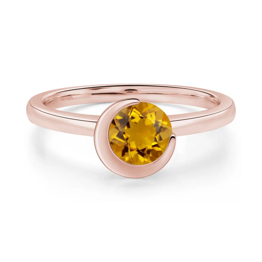 Citrine Unique Bezel Set Engagement Ring - Image 2