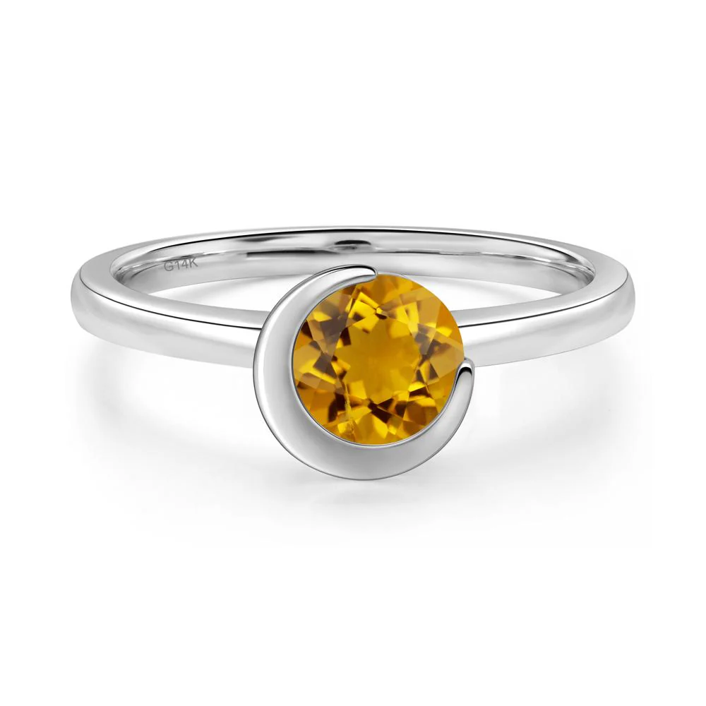 Citrine Unique Bezel Set Engagement Ring - Image 5