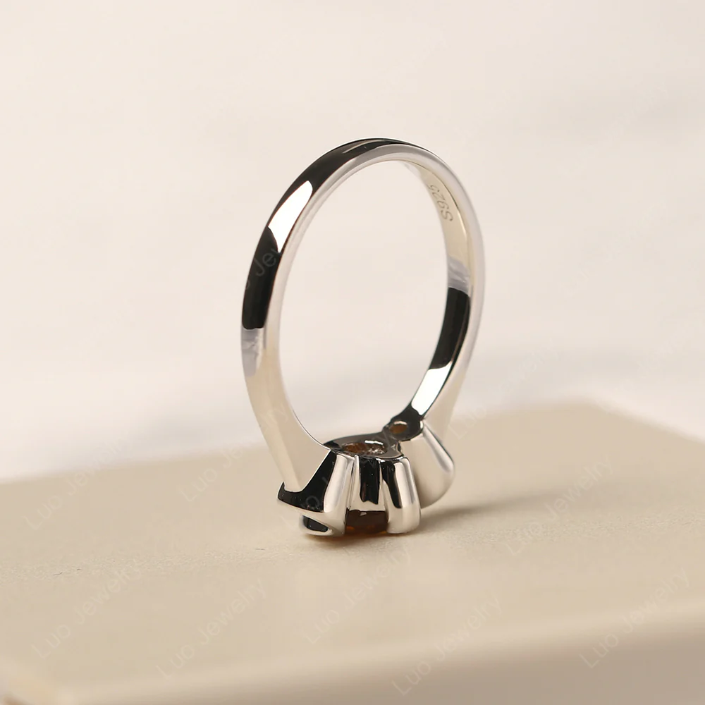 Citrine Vintage Bezel Set Engagement Ring - Image 4