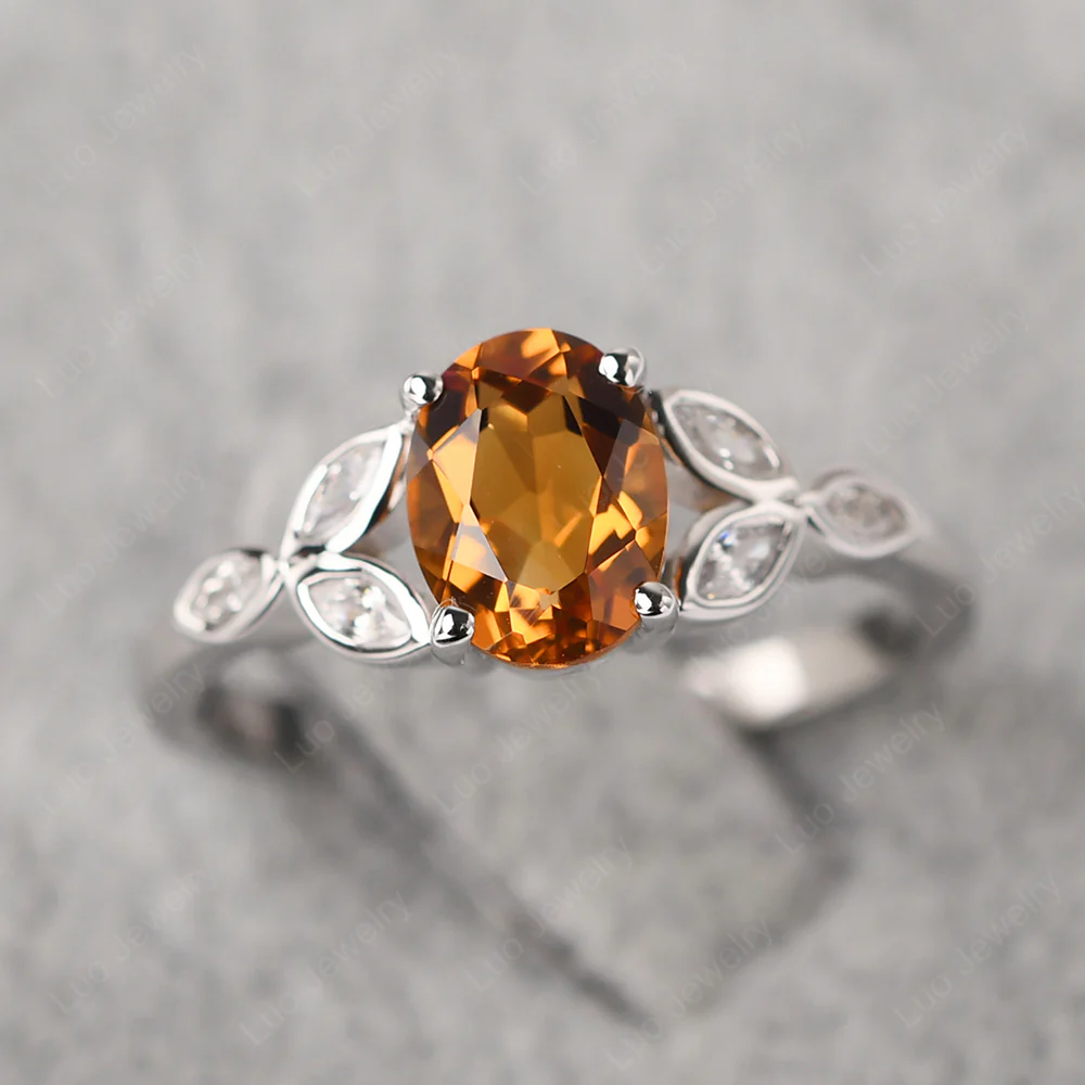 Oval Celtic Citrine Ring