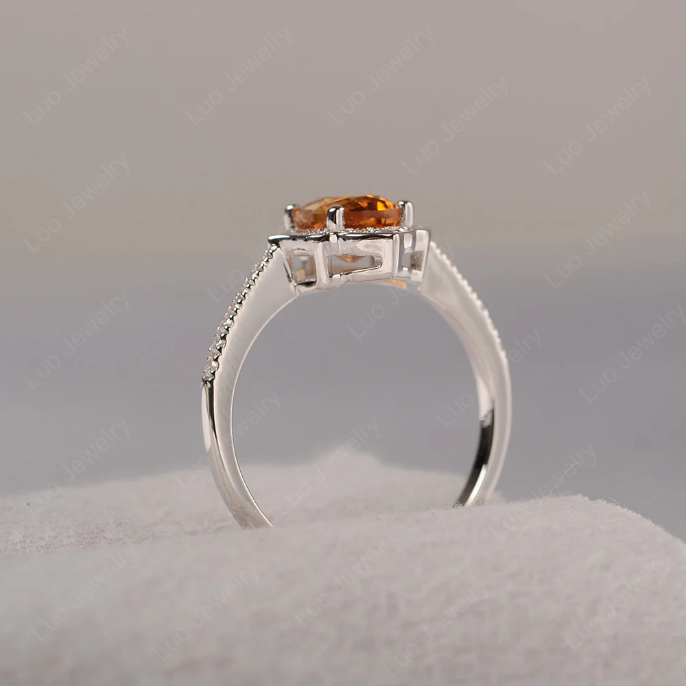 Citrine Floral Engagement Ring - Image 5