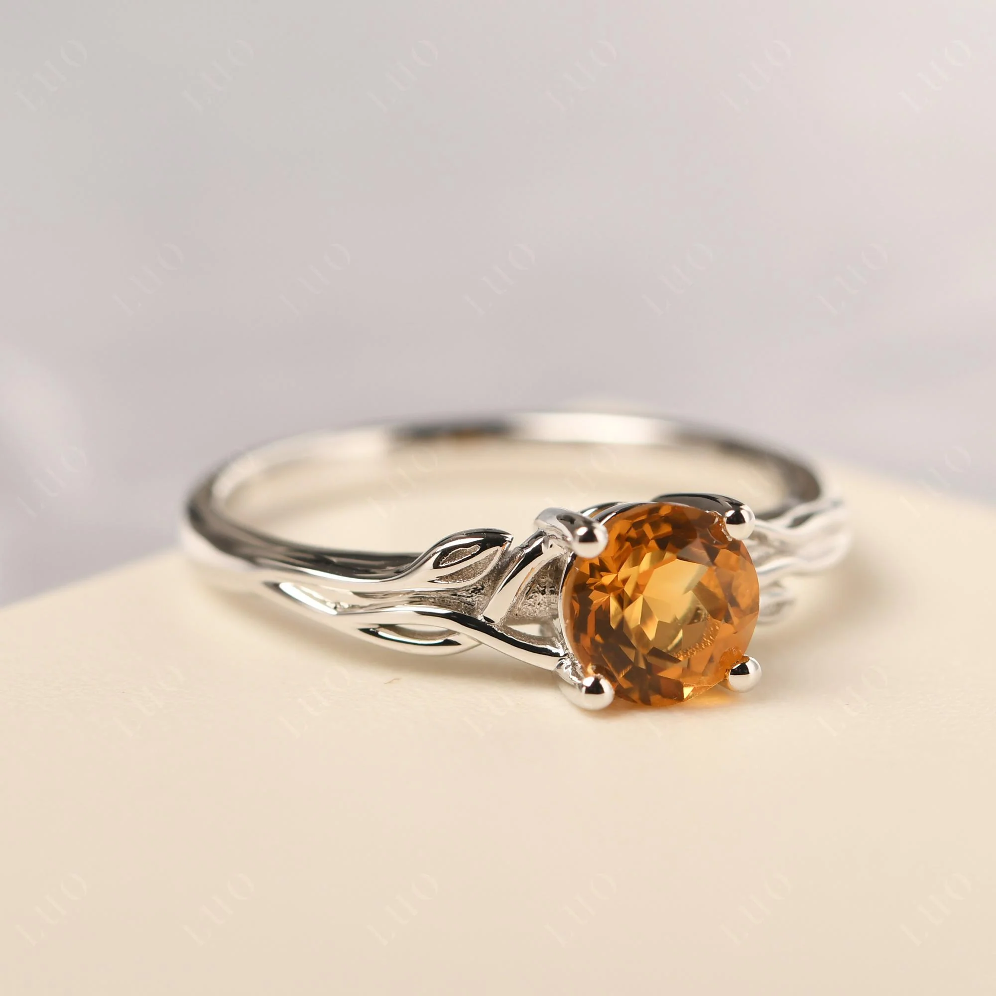 Petite Citrine Tender Leaf Ring - Image 11