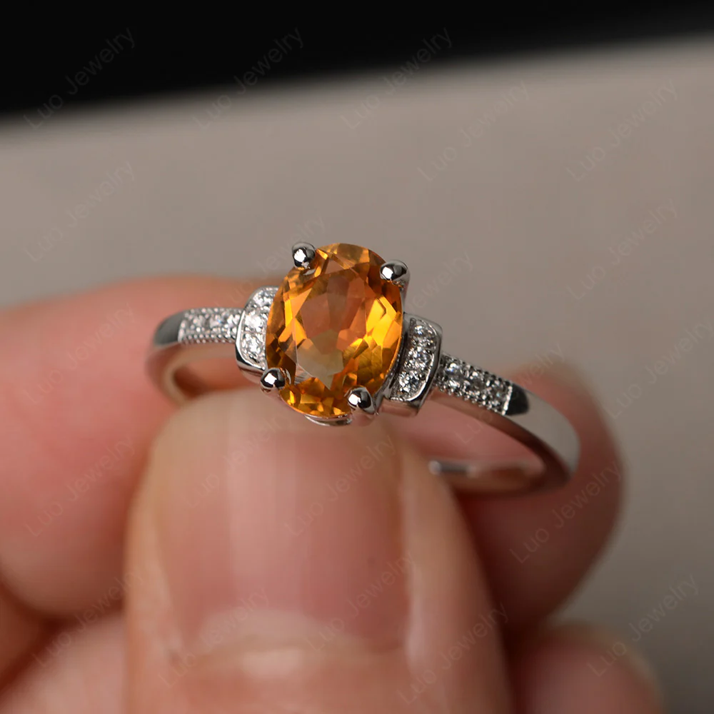Petite Oval Citrine Ring