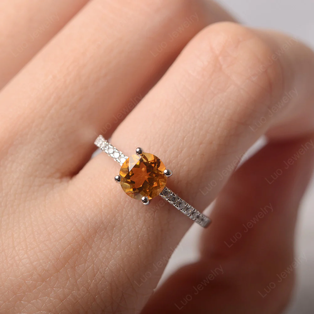 Simple Round Citrine Ring - Image 5