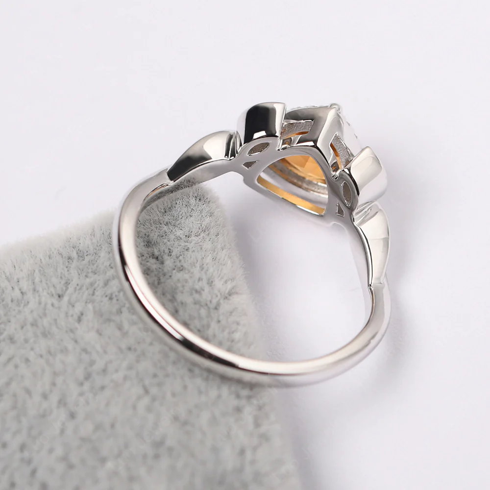 Trillion Cut Citrine Art Deco Ring - Image 4