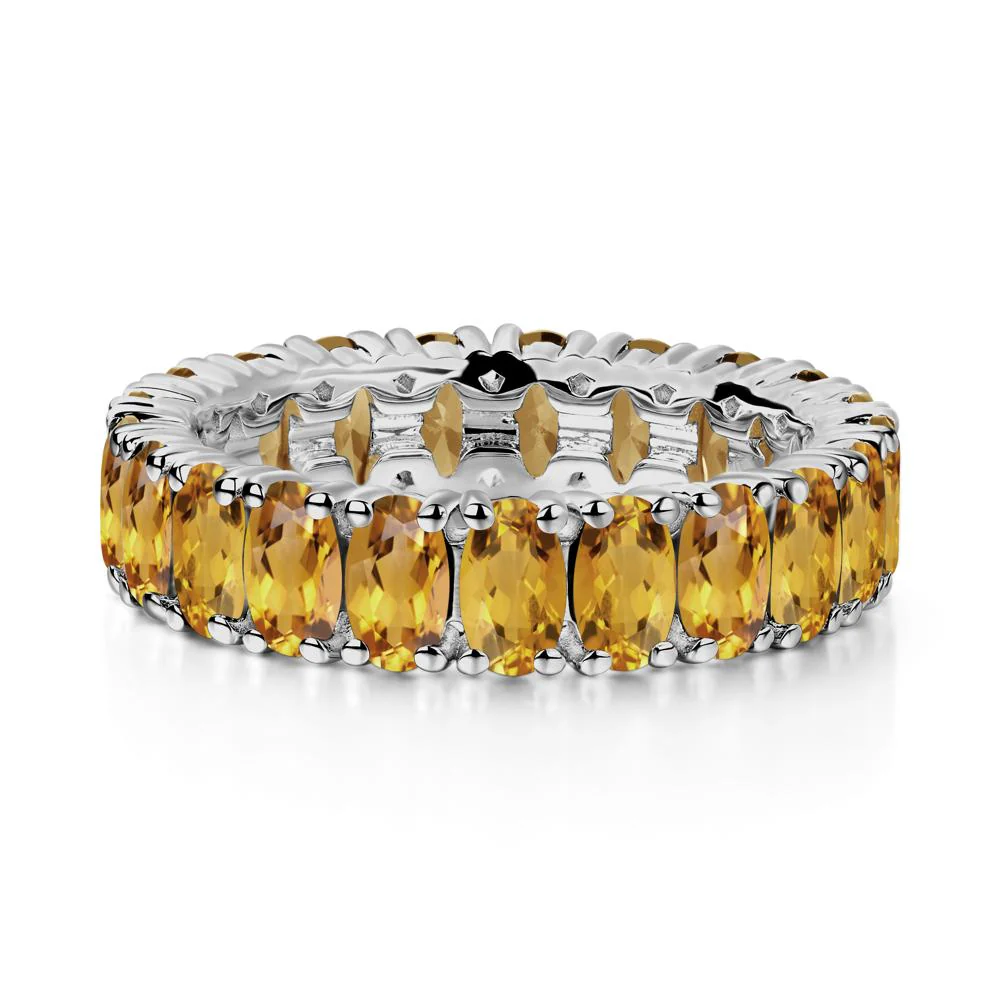 Citrine Wide Band Eternity Ring