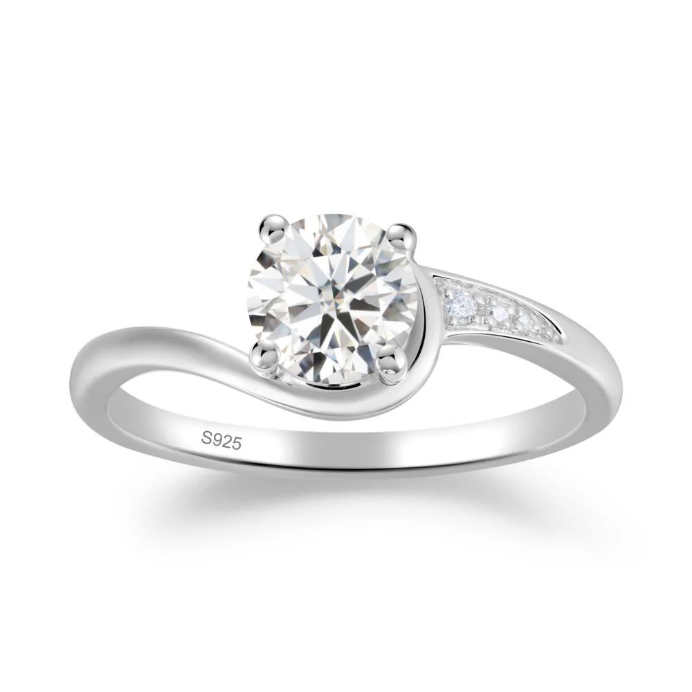 Classic Moissanite Wrap Engagement Ring - Image 9