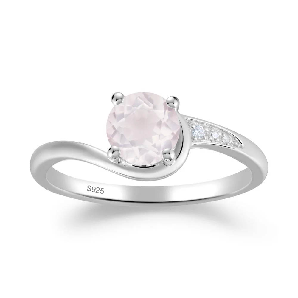 Classic Rose Quartz Wrap Engagement Ring - Image 7