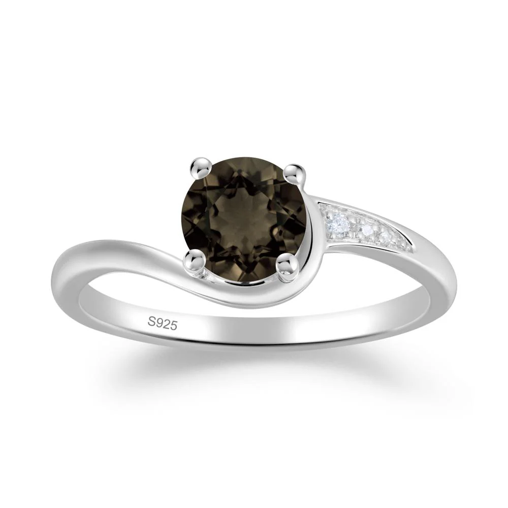 Classic Smoky Quartz Wrap Engagement Ring