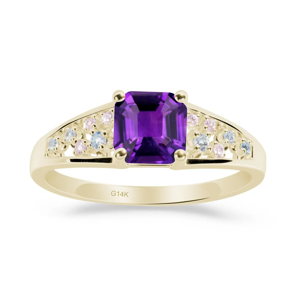 Cluster Asscher Cut Amethyst Ring - Image 4
