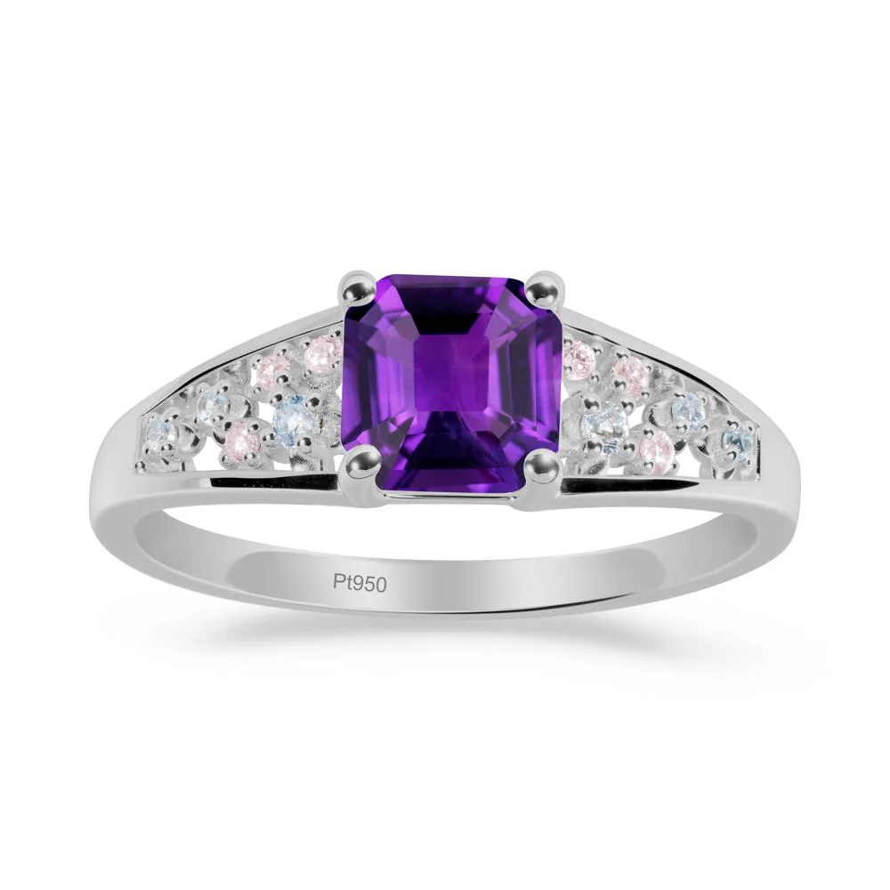 Cluster Asscher Cut Amethyst Ring - Image 5