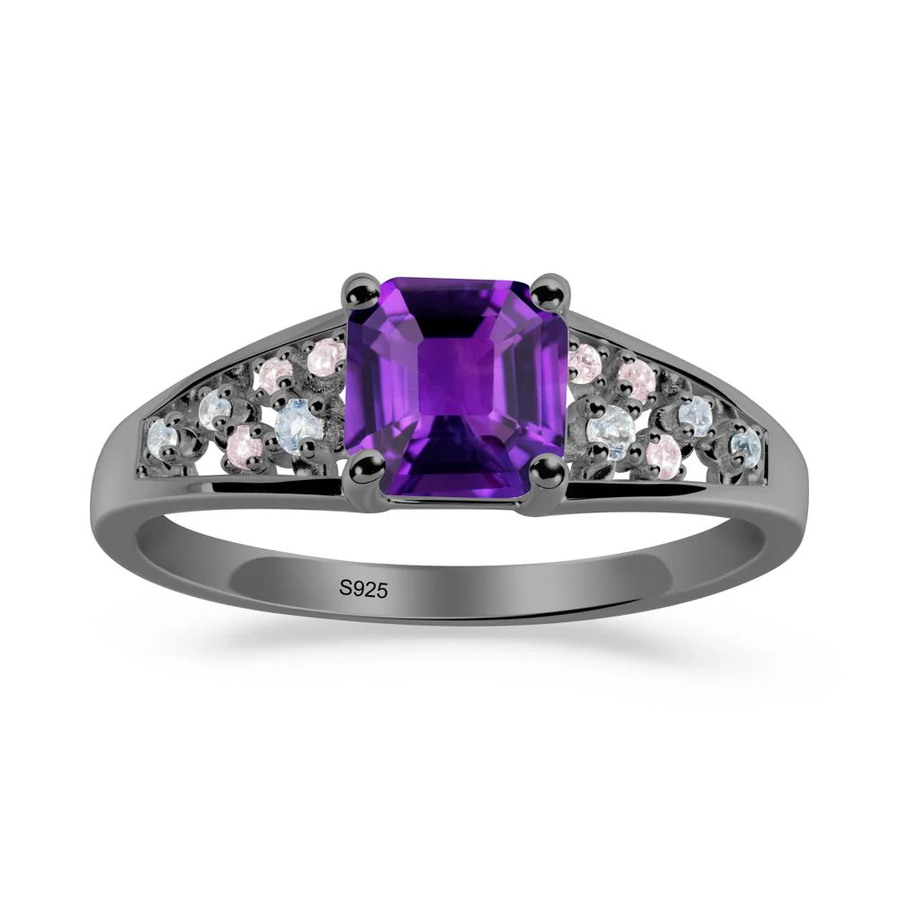 Cluster Asscher Cut Amethyst Ring - Image 8