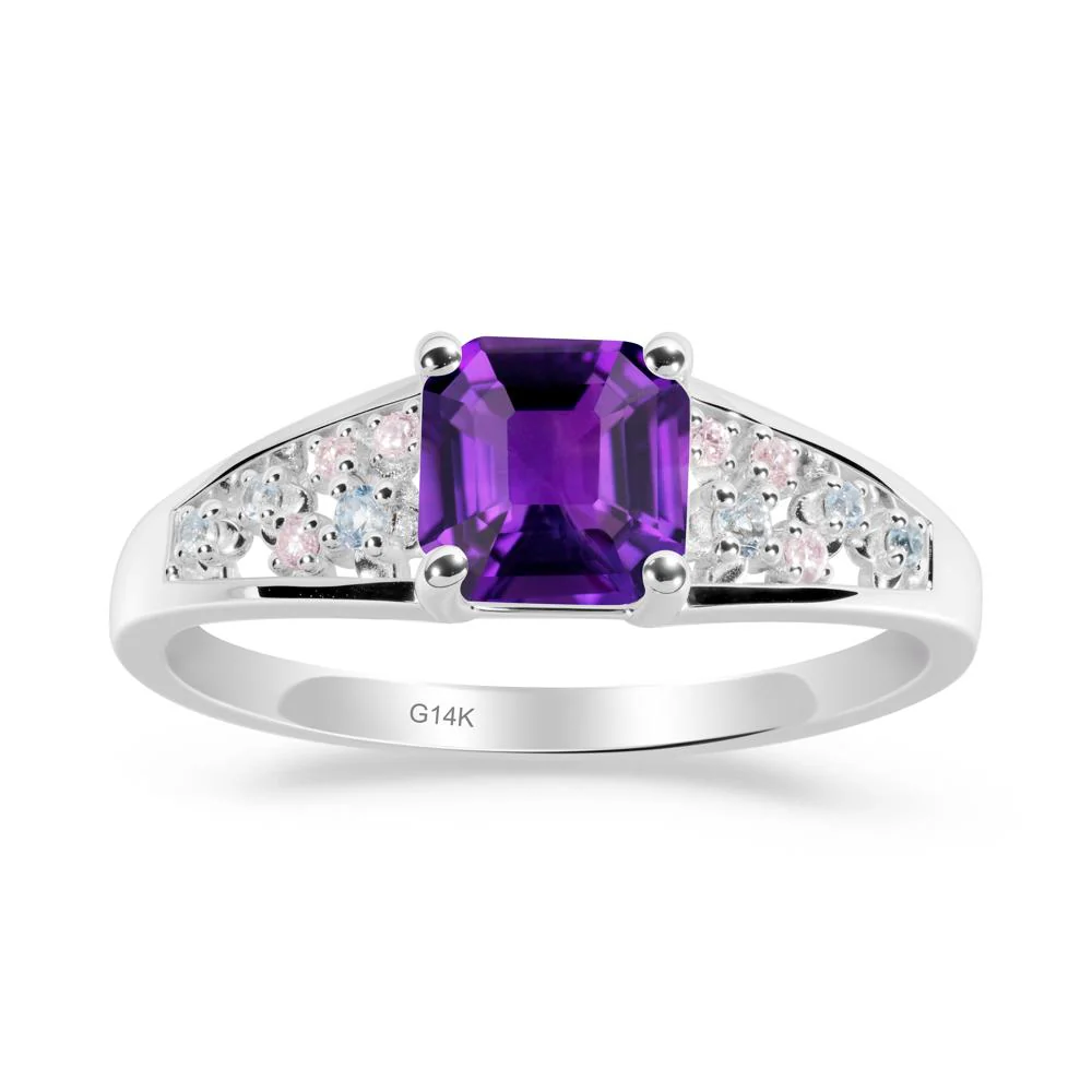 Cluster Asscher Cut Amethyst Ring - Image 9