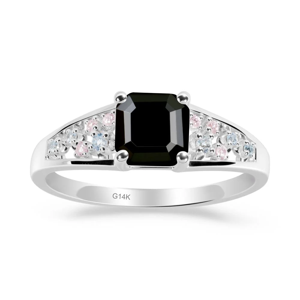 Cluster Asscher Cut Black Spinel Ring - Image 3