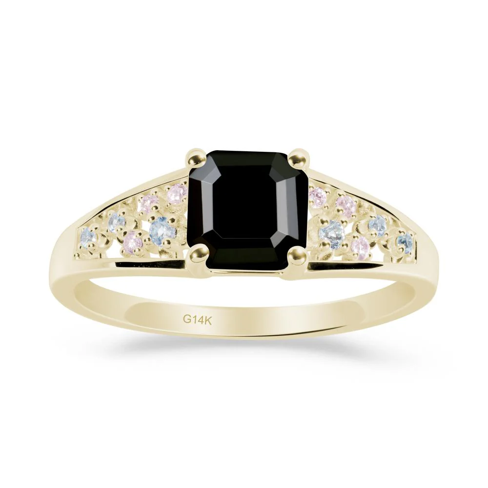 Cluster Asscher Cut Black Spinel Ring - Image 9