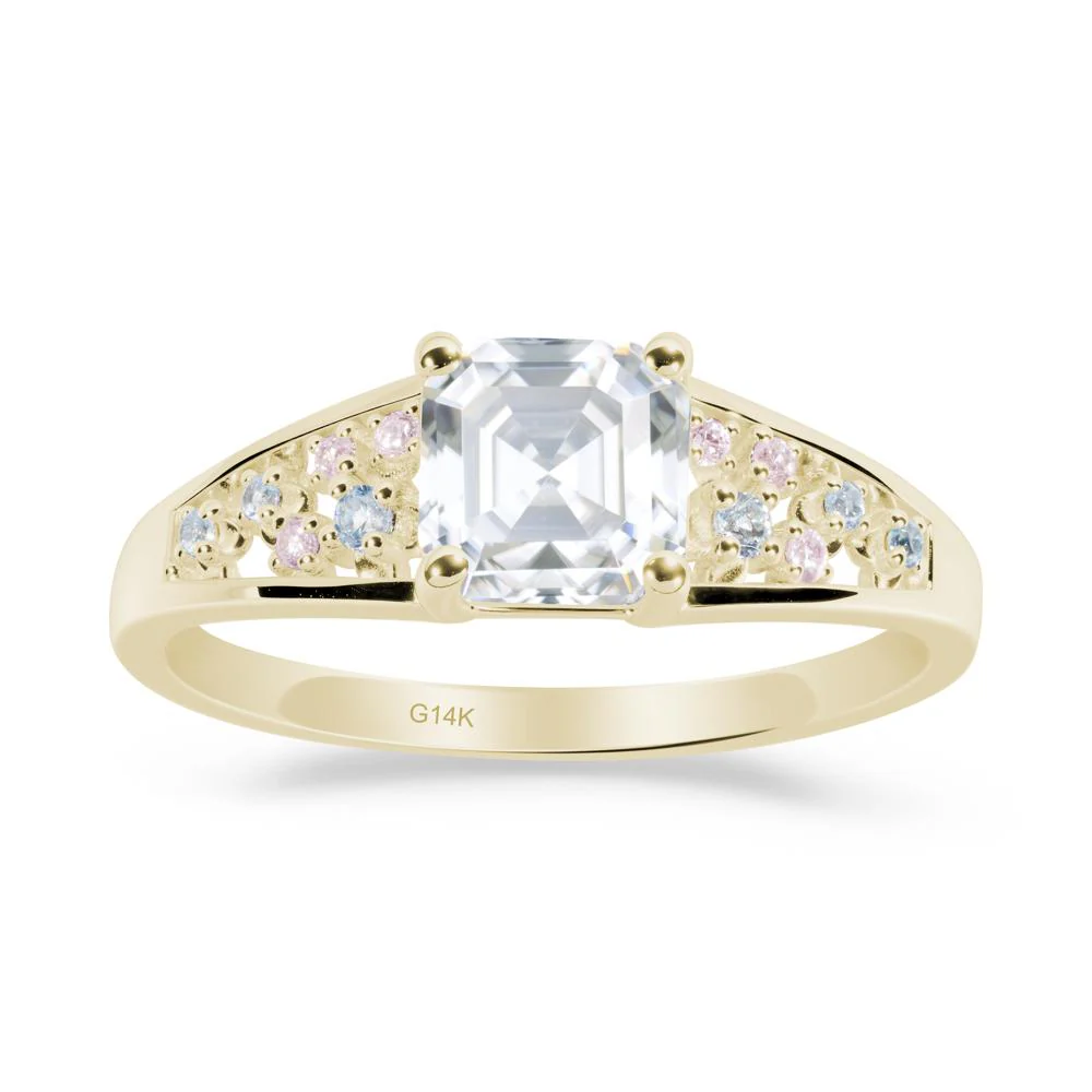 Cluster Asscher Cut Moissanite Ring - Image 2